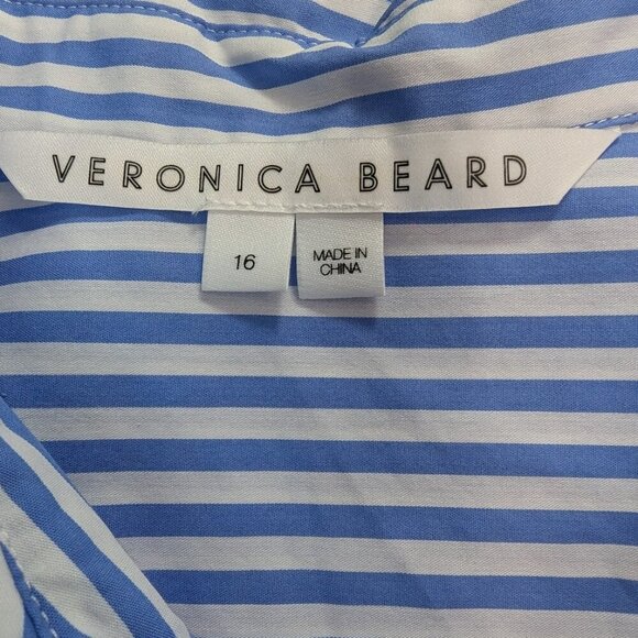 Rare Size Veronica Beard Bell button down ruched dress Sz 16 - Picture 9 of 13